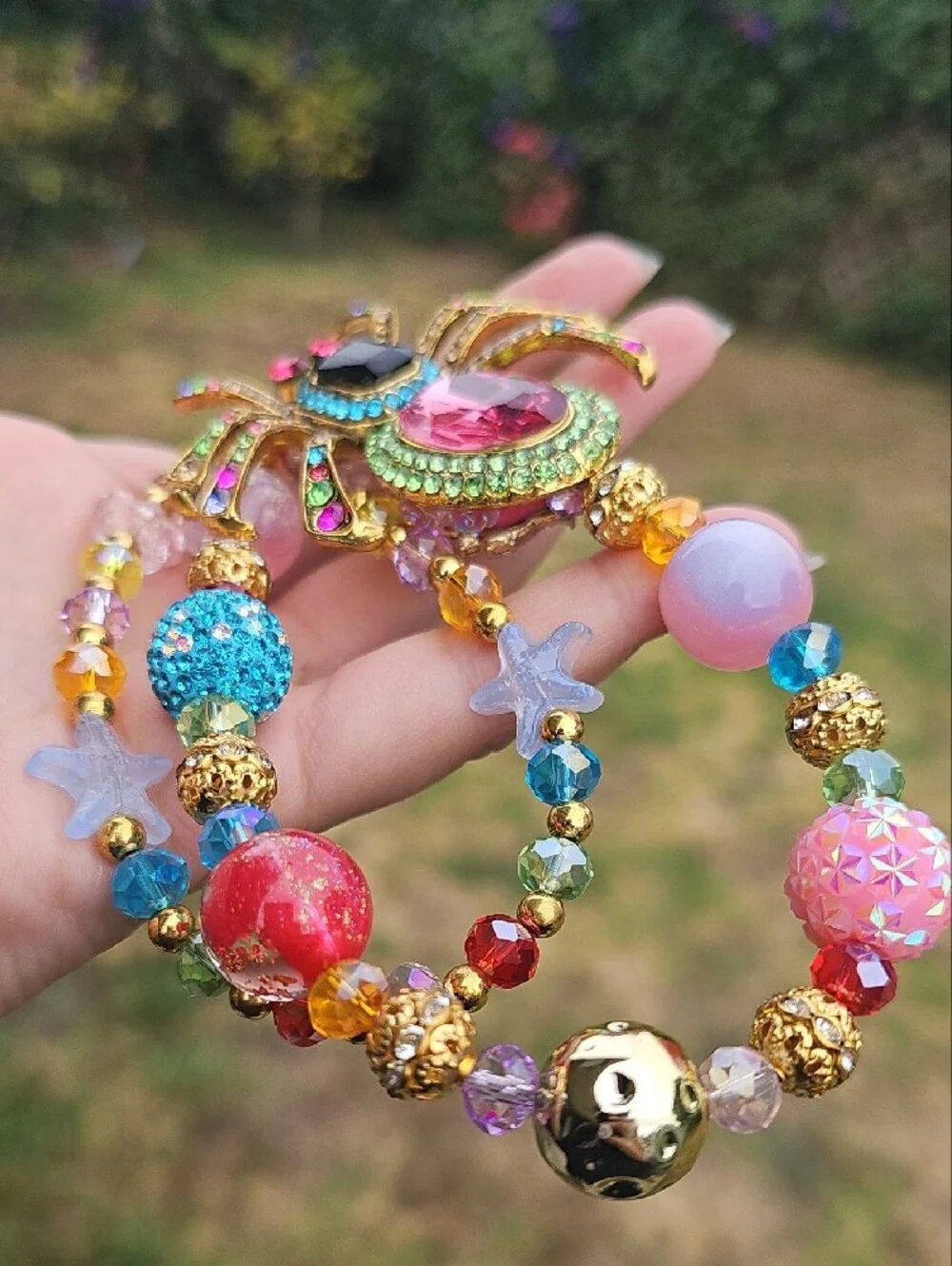 Sparkling Spider Pendant Statement Charm